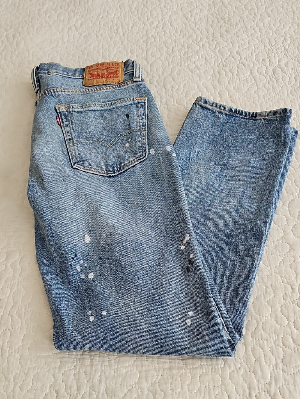 Levi's 541 Athletic Taper Men's Jeans Blue Paint Splatter Streetware Rare 31x30